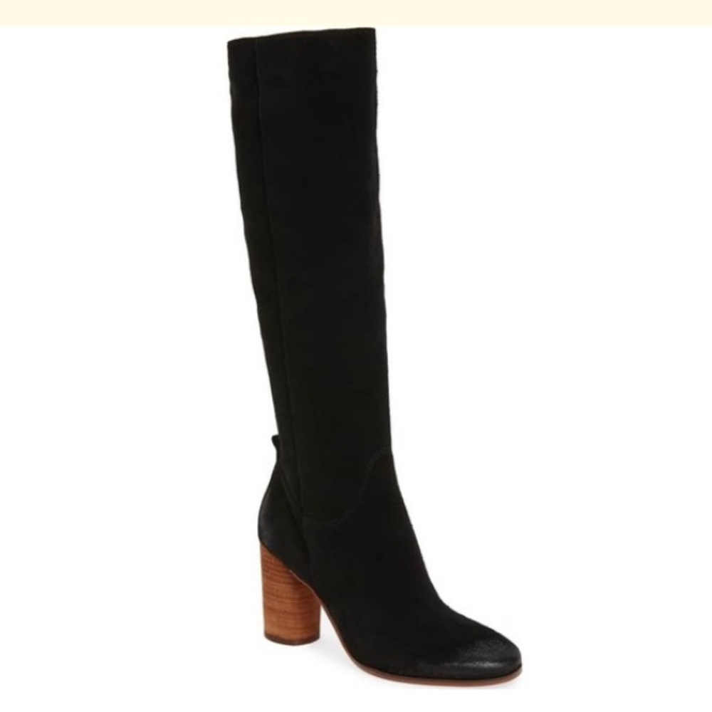 Sam Edelman Camellia Black Suede Tall Boot